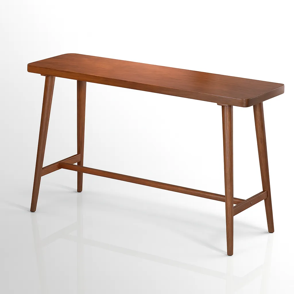 Art Deco Wooden Kitchen Table With Trestle Base
