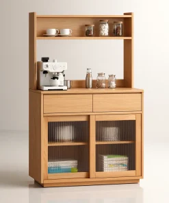 Modern Kitchen Storage Cabinet With Shelves And Drawers