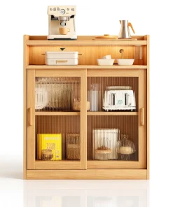 Modern Kitchen Storage Cabinet With Sliding Doors