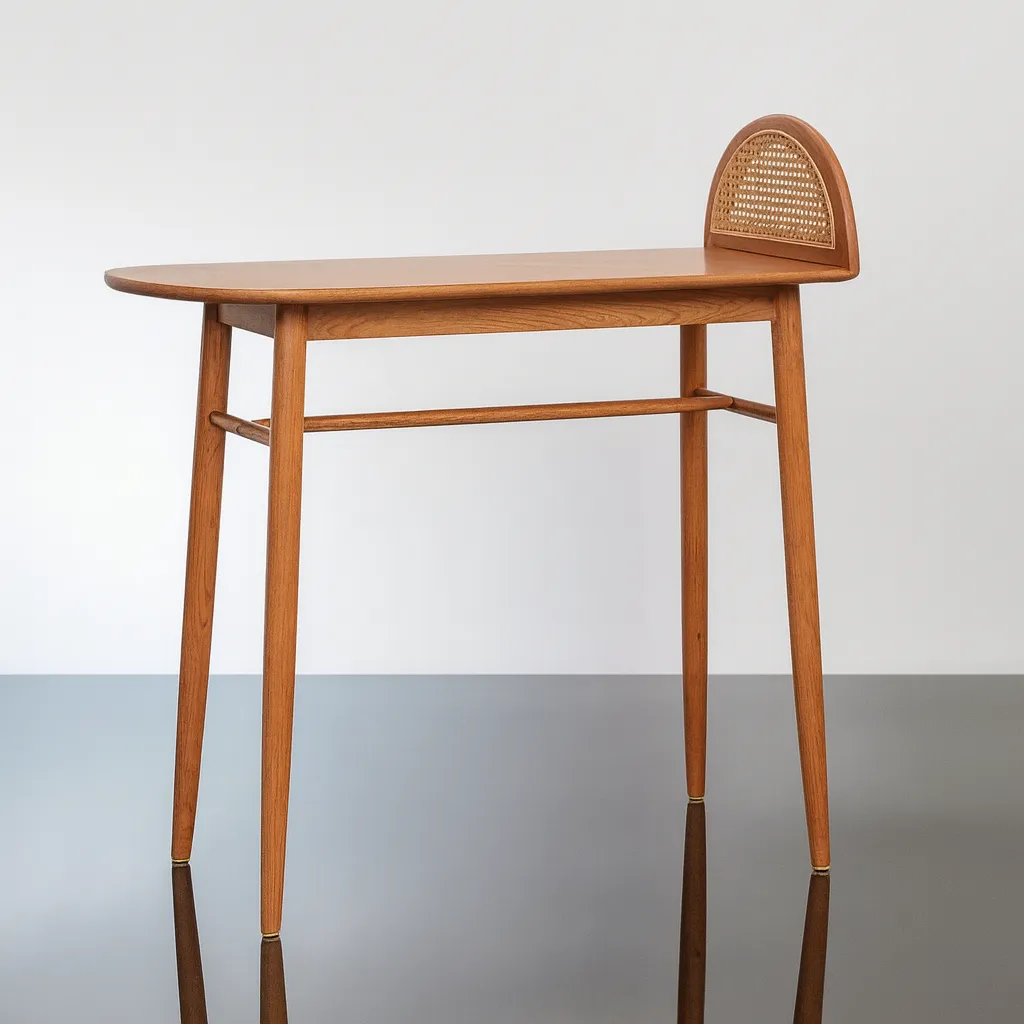 Modern Wooden Breakfast Bar Table With Trestle Base