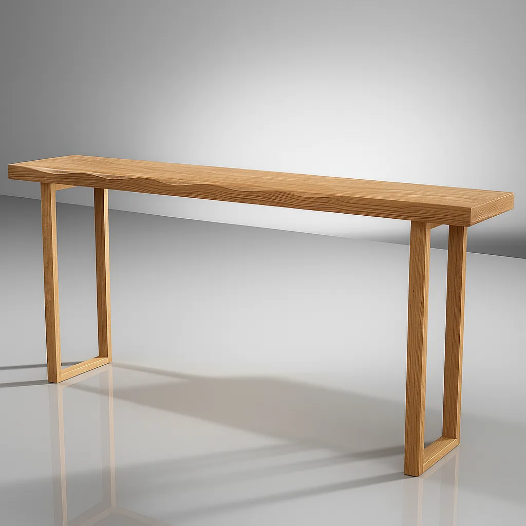 Modern Wooden Kitchen Table With Sled Base