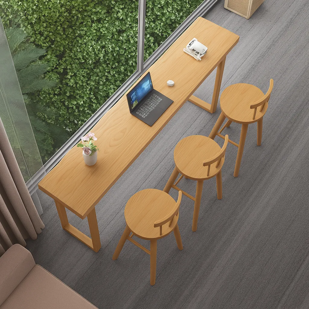 Modern Wooden Kitchen Table With Sled Base - Image 4