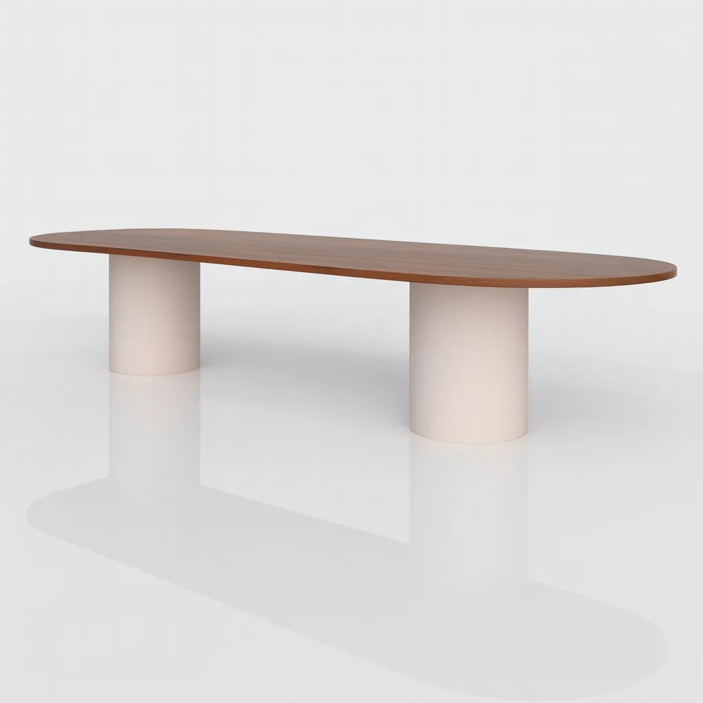 Modern Wooden Oval Dining Table For Dining Room