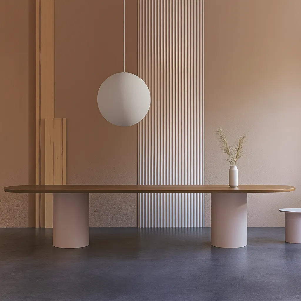 Modern Wooden Oval Dining Table For Dining Room - Image 5